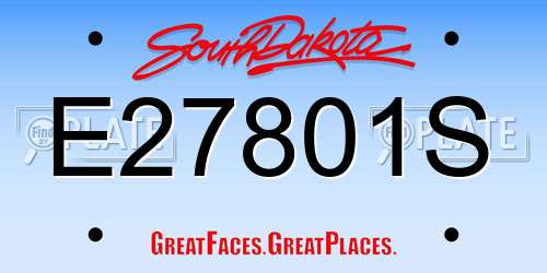 E27801S South Dakota License Plate
