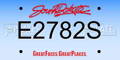 E2782S South Dakota License Plate