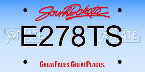 E278TS South Dakota License Plate