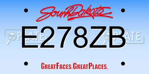 E278ZB South Dakota License Plate