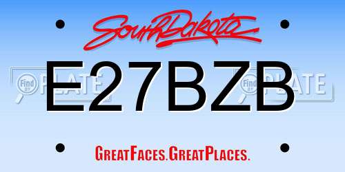 E27BZB South Dakota License Plate