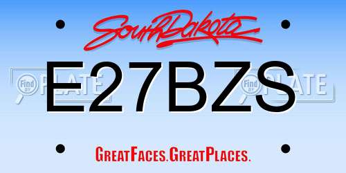 E27BZS South Dakota License Plate