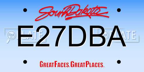 E27DBA South Dakota License Plate