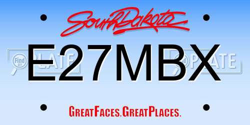 E27MBX South Dakota License Plate