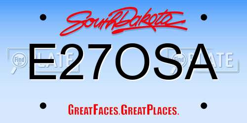 E27OSA South Dakota License Plate