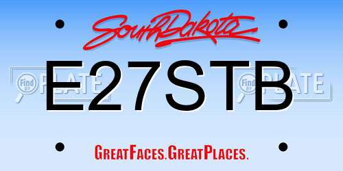E27STB South Dakota License Plate