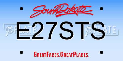 E27STS South Dakota License Plate