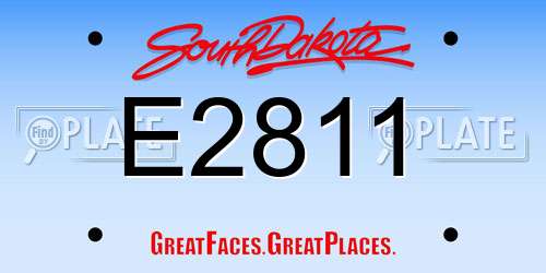 E2811 South Dakota License Plate