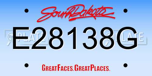 E28138G South Dakota License Plate