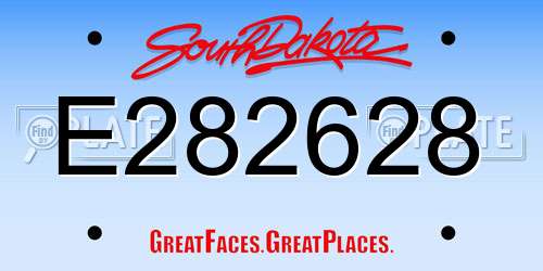 E282628 South Dakota License Plate
