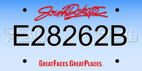 E28262B South Dakota License Plate