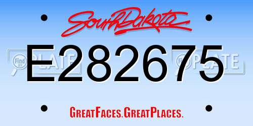 E282675 South Dakota License Plate