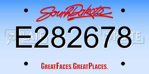 E282678 South Dakota License Plate