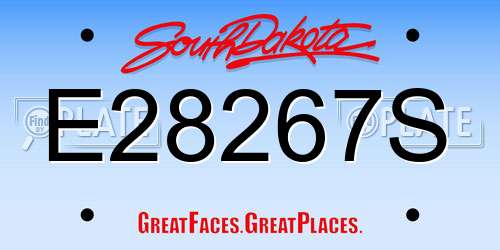 E28267S South Dakota License Plate