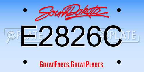 E2826C South Dakota License Plate