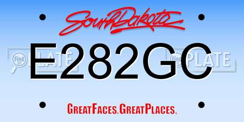E282GC South Dakota License Plate