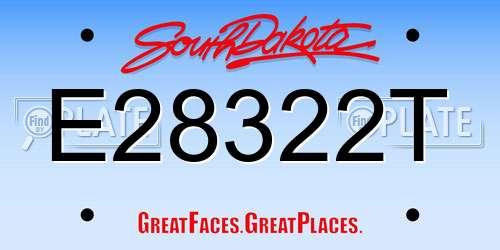 E28322T South Dakota License Plate