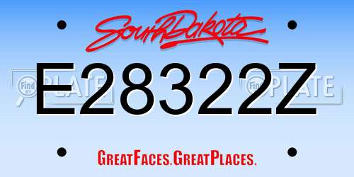 E28322Z South Dakota License Plate