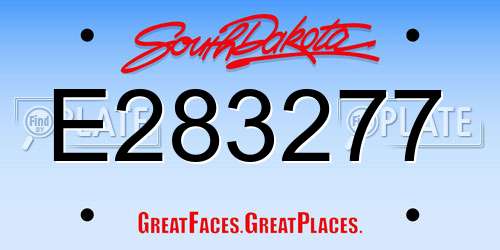 E283277 South Dakota License Plate