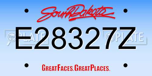 E28327Z South Dakota License Plate