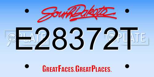 E28372T South Dakota License Plate