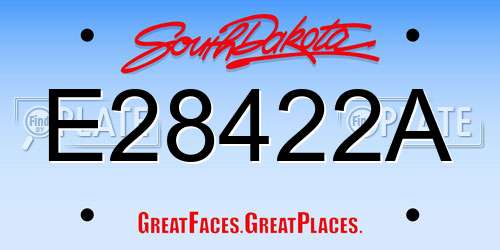E28422A South Dakota License Plate