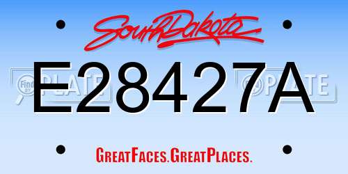 E28427A South Dakota License Plate