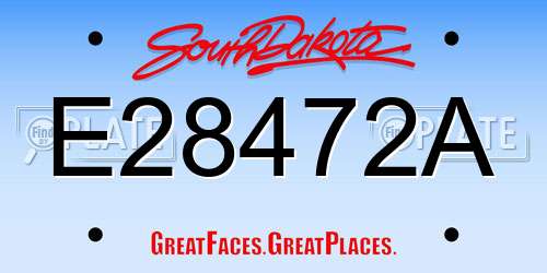 E28472A South Dakota License Plate