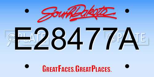 E28477A South Dakota License Plate