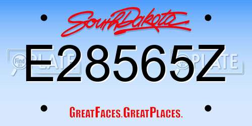 E28565Z South Dakota License Plate