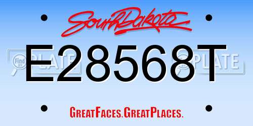 E28568T South Dakota License Plate