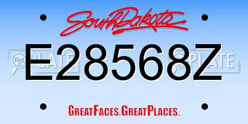 E28568Z South Dakota License Plate