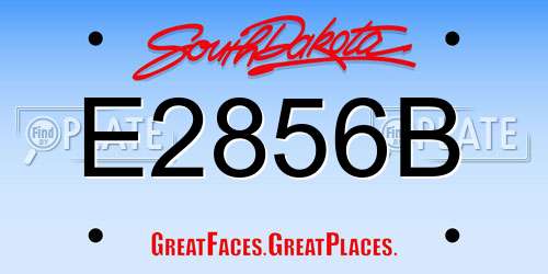 E2856B South Dakota License Plate
