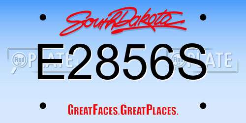 E2856S South Dakota License Plate
