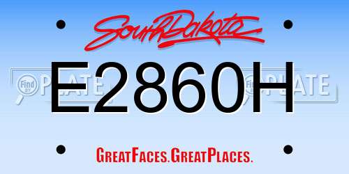E2860H South Dakota License Plate