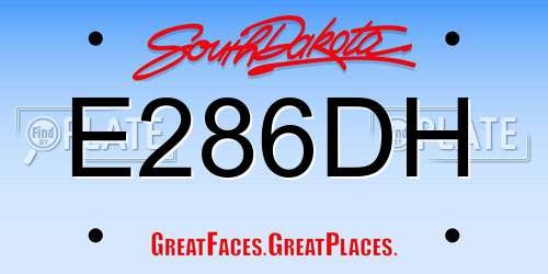 E286DH South Dakota License Plate