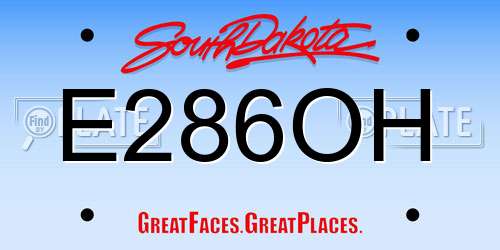E286OH South Dakota License Plate