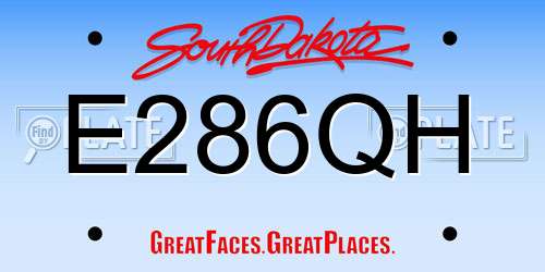 E286QH South Dakota License Plate