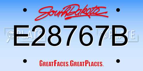 E28767B South Dakota License Plate