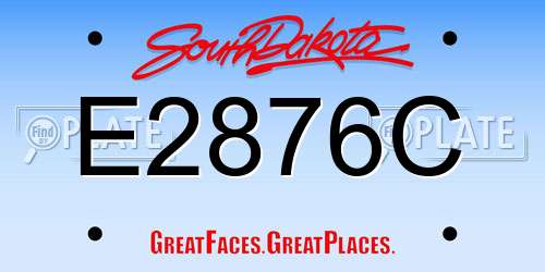 E2876C South Dakota License Plate