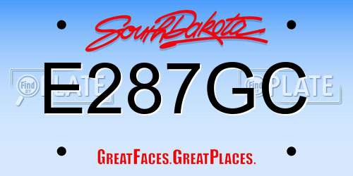 E287GC South Dakota License Plate