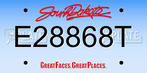 E28868T South Dakota License Plate