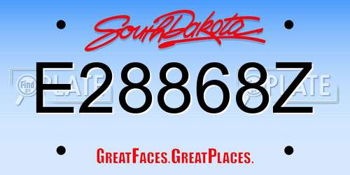 E28868Z South Dakota License Plate