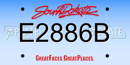 E2886B South Dakota License Plate