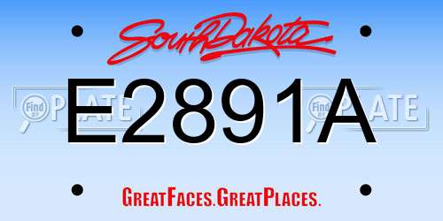 E2891A South Dakota License Plate