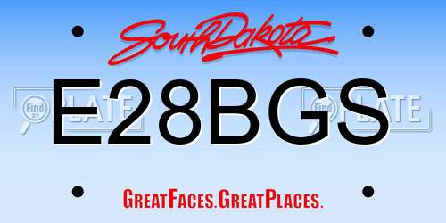 E28BGS South Dakota License Plate