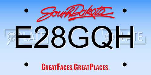 E28GQH South Dakota License Plate