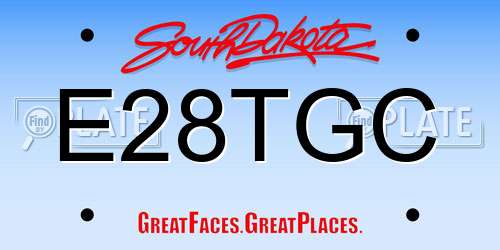 E28TGC South Dakota License Plate