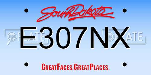 E307NX South Dakota License Plate