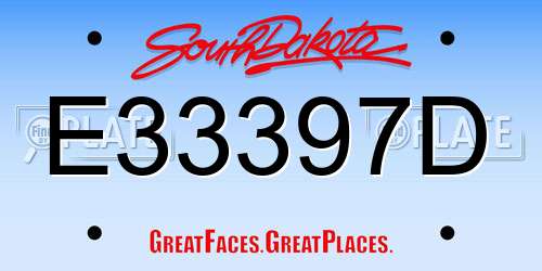 E33397D South Dakota License Plate